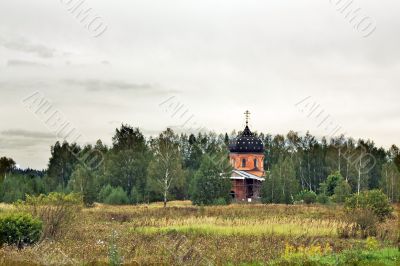 Rural landscape with church