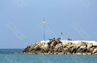 Yacht pier in summer
