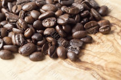 scattered coffee beans