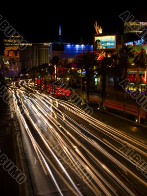 abstract light on the roads of las vegas nevada