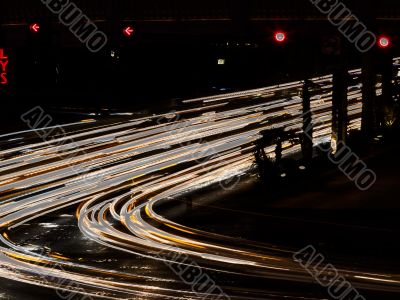 abstract view of lights at road