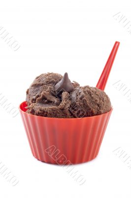 chocolate ice cream with chocolate toppings