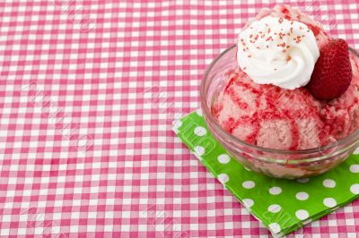 tempting strawberry ice cream bowl