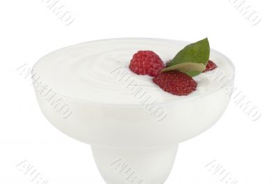 glass of yogurt wit berry
