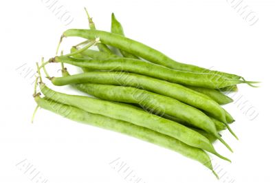 green beans on white