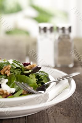 plate of vegetable salad with fork