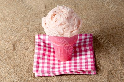 strawberry ice cream cone