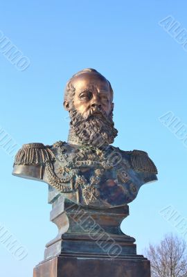 Monument to  historical people in military uniform