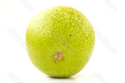 Green apple on a white background Green apple on a white background