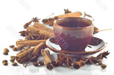 Cinnamon, anise and coffee beans Cinnamon, anise and coffee beans