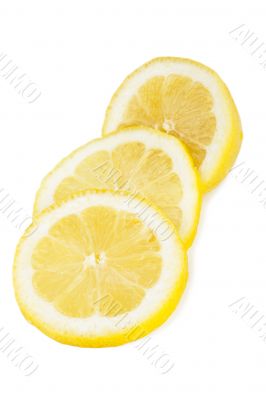 three lemon slices