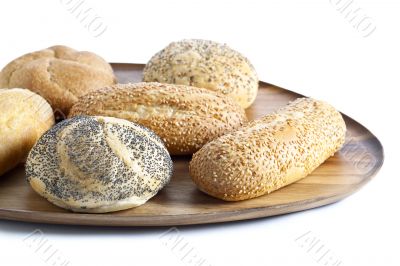 various kinds of pastry in a tray