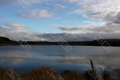 Lake with reflection of the sky.