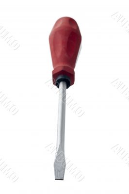 red metallic screw driver