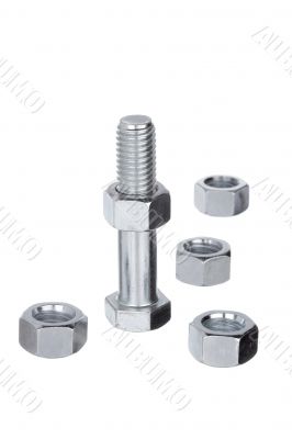 bolt with nuts surrounding