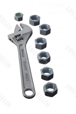 adjustable wrench with nuts