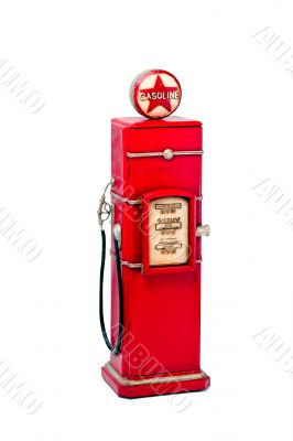 red fuel pump over white background