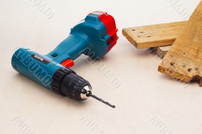 power drill with wood