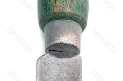 extreme close up shot of a chisel