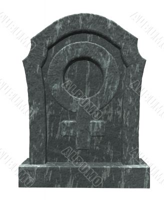 female symbol on gravestone