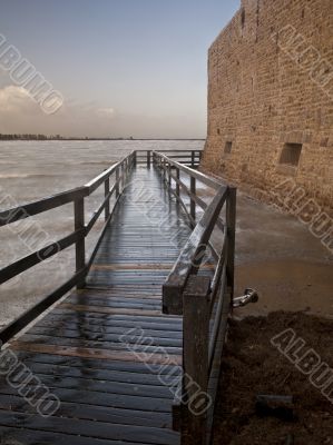 long wet walkway