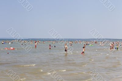 tourist enjoying swimming in sea water