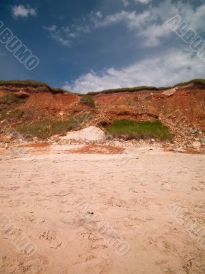 view of cliff at beach