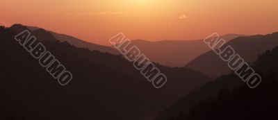 silhouette of mountain range