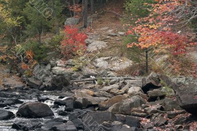 water flowing through rocks