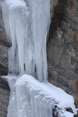 rocks covered with snow