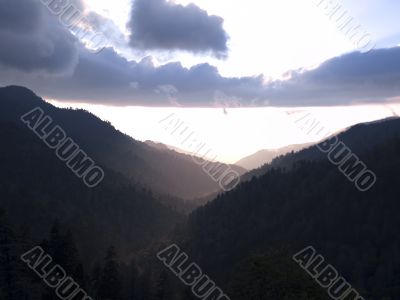 silhouette of mountain range