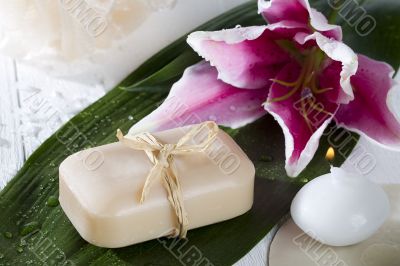 bar of soap and flower