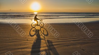 bicycle ride at sunrise on cocoa beach