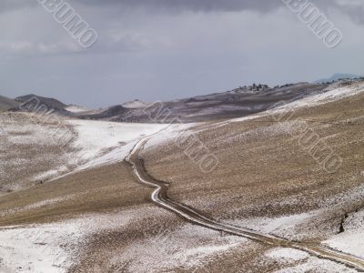 way on mountain slopes