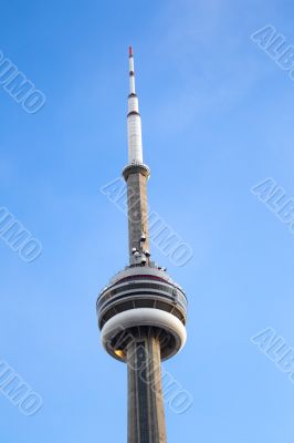 low angle shot of cn tower against sky