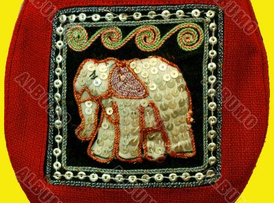 Applique depicting an elephant Applique depicting an elephant