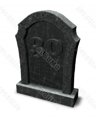 number thirty on gravestone