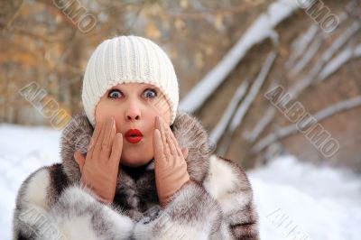 Beautiful woman in winter coat