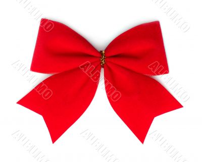 Red velvet bow.