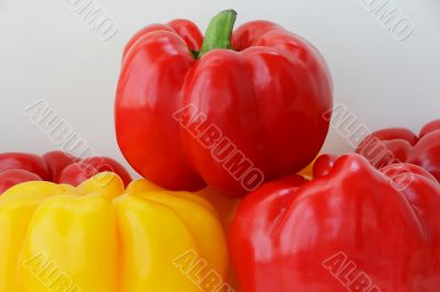 Red and yellow raw pepper