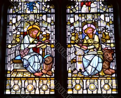 Stained glass inside cardiff castle