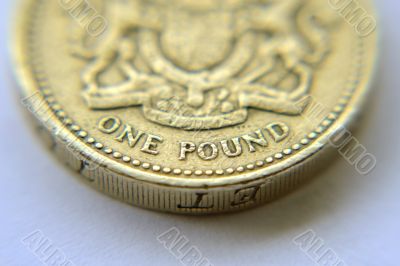 Macro shot of british pound coin