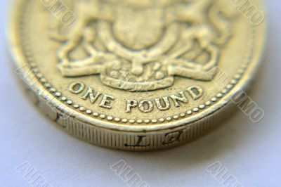 Macro shot of british pound coin Macro shot of british pound coin