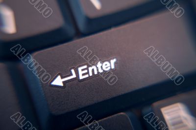 Macro shot of enter on keyboard