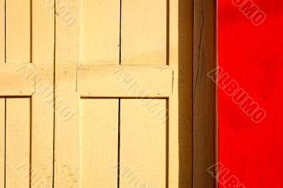 red wall yellow door