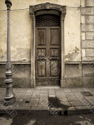 vintage door in the tuscany region of italy