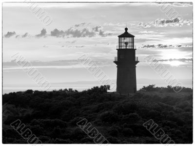 silhouette of watch tower