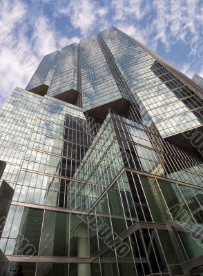 reflection on elegant commercial building