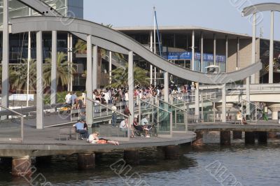 people at pier