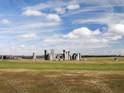 stonehenge on a beautiful day